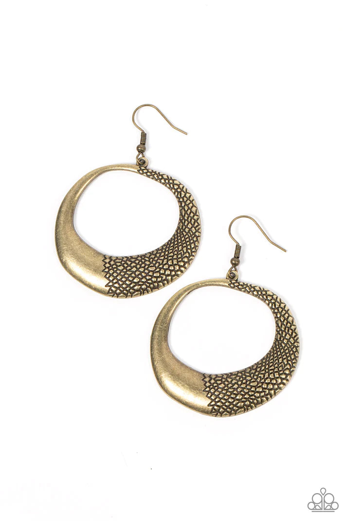 Downtown Jungle Brass Earrings Paparazzi Accessories