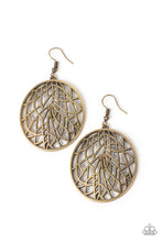 Load image into Gallery viewer, Fractured Foliage Brass Earrings Paparazzi Accessories