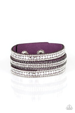 Fashion Fanatic Purple Rhinestone Wrap Bracelet Paparazzi Accessories