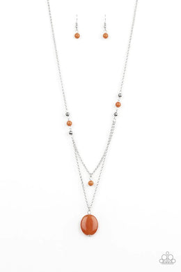 Time To Hit The Roam Orange Stone Necklace Paparazzi Accessories