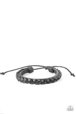 Homespun Harmony Black Leather Pull-Tie Urban Bracelet Paparazzi Accessories