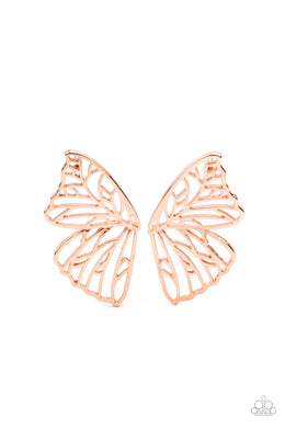 Butterfly Frills Copper Post Earrings