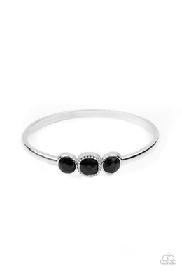 Royal Demands Black Rhinestone Bangle Bracelet Paparazzi Accessories