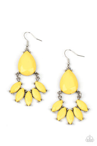 fishhook,rhinestones,yellow,Powerhouse Call Yellow Earrings