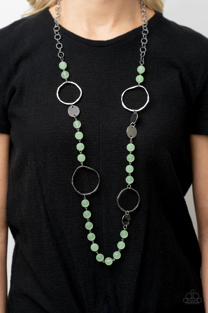 Sea Glass Wanderer Green Necklace Paparazzi Accessories