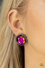 Load image into Gallery viewer, Double-Take Twinkle Multi Oil Spill Rhinestone Post Earrings Paparazzi Accessories