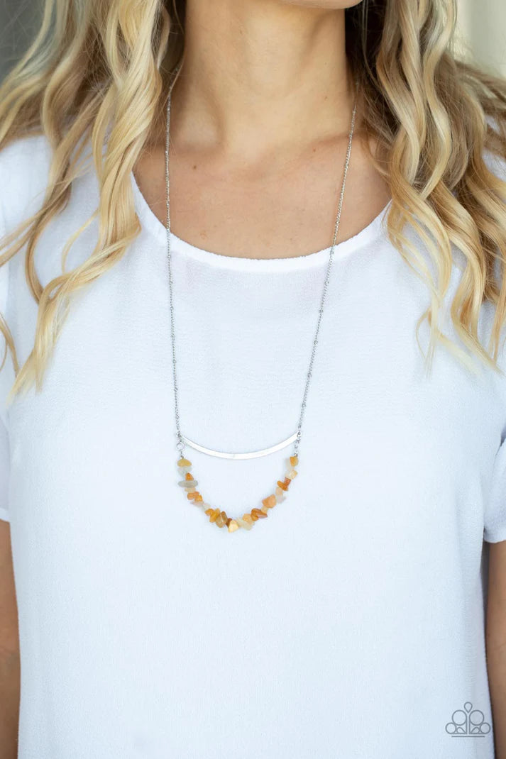 Pebble Prana Yellow Necklace Paparazzi Accessories