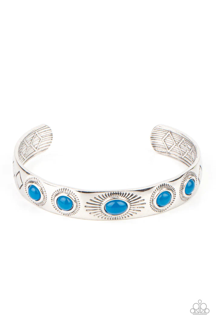 Heavenly Horizon Blue Cuff Bracelet Paparazzi Accessories