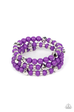 Vibrant Verve Purple Stretchy Bracelet Paparazzi Accessories