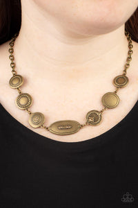 brass,short necklace,Uniquely Unconventional Brass Necklace