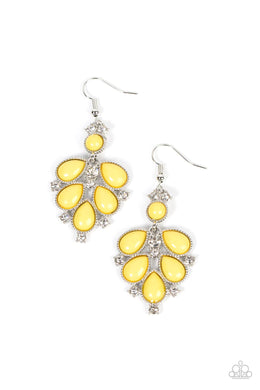 Transcendental Teardrops - Yellow Earrings Paparazzi Accessories