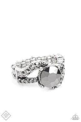 Blockbuster Boom Silver Rhinestone Ring