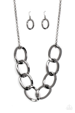 Ive Got the Power Black Gunmetal Necklace Paparazzi Accessories