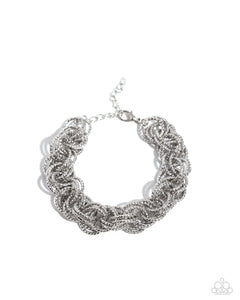 lobster claw clasp,silver,Audible Shimmer - Silver Bracelet