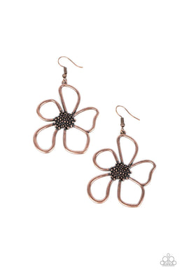 Wildflower Walkway Copper Floral Earring Paparazzi Accessories