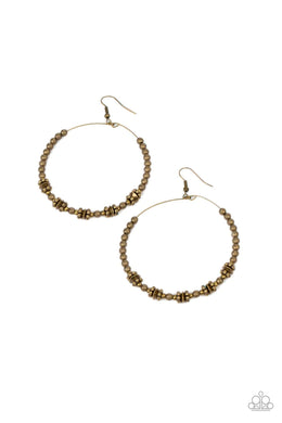 Simple Synchrony Brass Earring Paparazzi Accessories