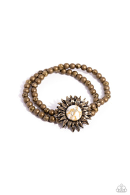 Sunflower Serenity - Brass Paparazzi Accessories