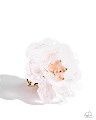 Petal Privilege White Floral Ring Paparazzi Accessories