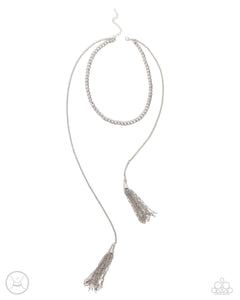 long  necklace,silver,Tassel Theme - Silver Necklace