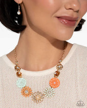 Load image into Gallery viewer, Garden Gestures Multi Floral Necklace Paparazzi Accessories