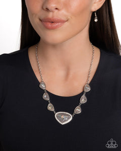 short necklace,silver,Discreet Dazzle - Silver