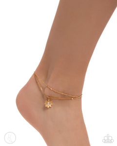 anklet,floral,gold,Blossoming Breeze - Gold Anklet