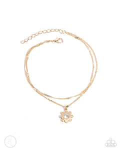 anklet,floral,gold,Blossoming Breeze - Gold Anklet