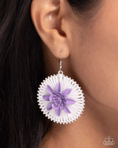 fishhook,floral,purple,Dancing Daydream - Purple Earrings