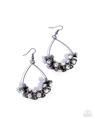 Courageous Chandelier Black Gunmetal Rhinestone Earring Paparazzi Accessories