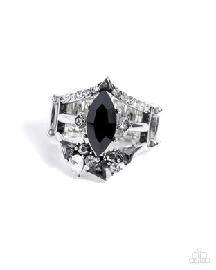 Beggin for Bling Black Rhinestone Ring Paparazzi Accessories