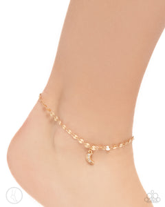 anklet,gold,Crescent Chic - Gold Anklet