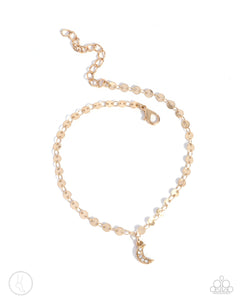 anklet,gold,Crescent Chic - Gold Anklet