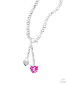 hearts,lobster claw clasp,pink,rhinestones,short necklace,Complete Look Momentary Bliss Pink & Momentary Balance Pink