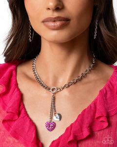 hearts,lobster claw clasp,pink,rhinestones,short necklace,Complete Look Momentary Bliss Pink & Momentary Balance Pink