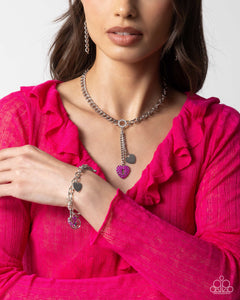 hearts,lobster claw clasp,pink,rhinestones,short necklace,Complete Look Momentary Bliss Pink & Momentary Balance Pink