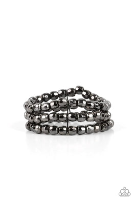 Magnetically Maven Black Gunmetal Stretchy Bracelet Paparazzi Accessories