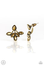 Load image into Gallery viewer, A Force To BEAM Reckoned With - Brass Rhinestone Jacket Earrings Paparazzi Accessories