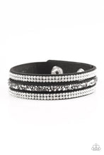 Load image into Gallery viewer, Mega Glam Black Leather Wrap Braclet Paparazzi Accessories