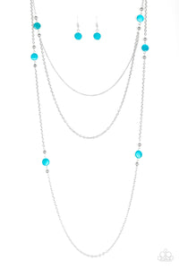 blue,long necklace,silver,So Shore Of Yourself Blue Necklace