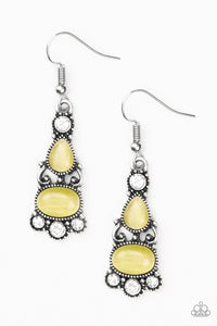 moonstone,rhinestones,yellow,Push Your Luxe Yellow Moonstone Earring