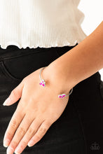 Load image into Gallery viewer, Going For Glitter - Pink Rhinestone Cuff Bracelet Paparazzi Accessories