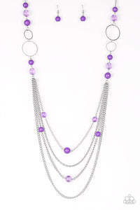 long necklace,purple,Bubbly Bright - Purple Necklace