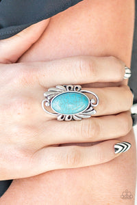 blue,crackle stone,turquoise,Wide Back,Sedona Sunset - Blue Stone Ring