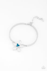 blue,floral,rhinestones,Hibiscus Hipster - Blue Bracelet