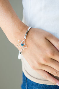 blue,floral,rhinestones,Hibiscus Hipster - Blue Bracelet