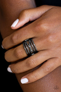 gunmetal,Wide Back,Way Wayward - Black Ring