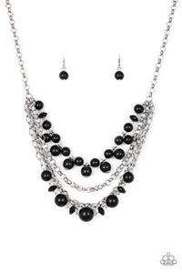 black,short necklace,Rockin Rockette - Black Necklace