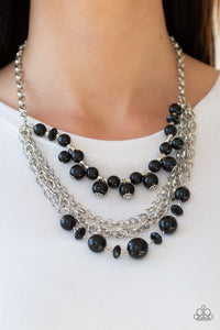 black,short necklace,Rockin Rockette - Black Necklace