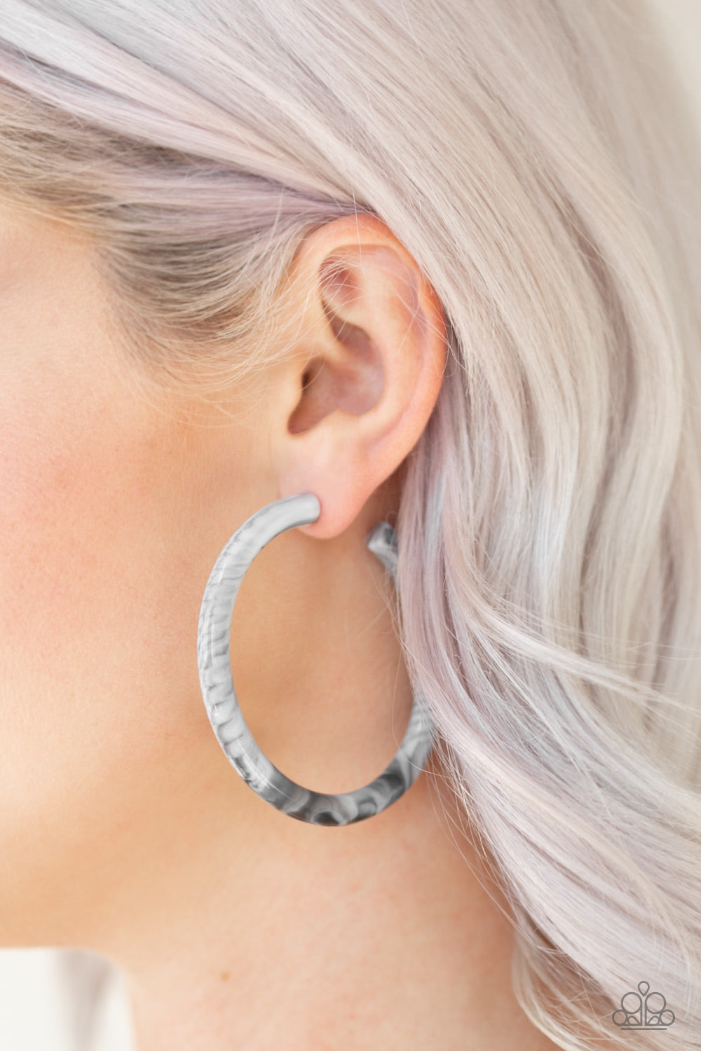 White acrylic clearance hoop earrings