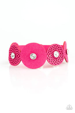 Poppin Popstar - Pink Leather Wrap Bracelet Paparazzi Accessories